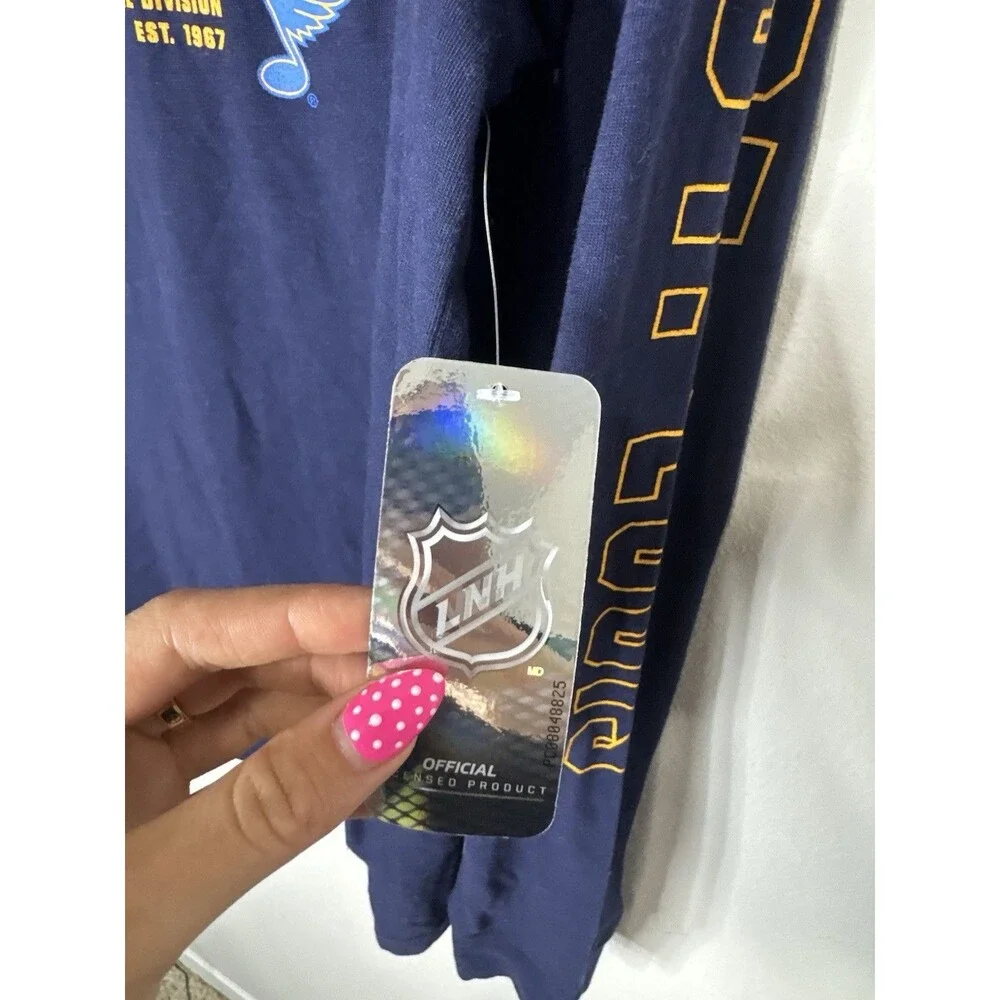 St. Louis Blues NHL Long Sleeve Shirt Blue Size S Officially Licensed